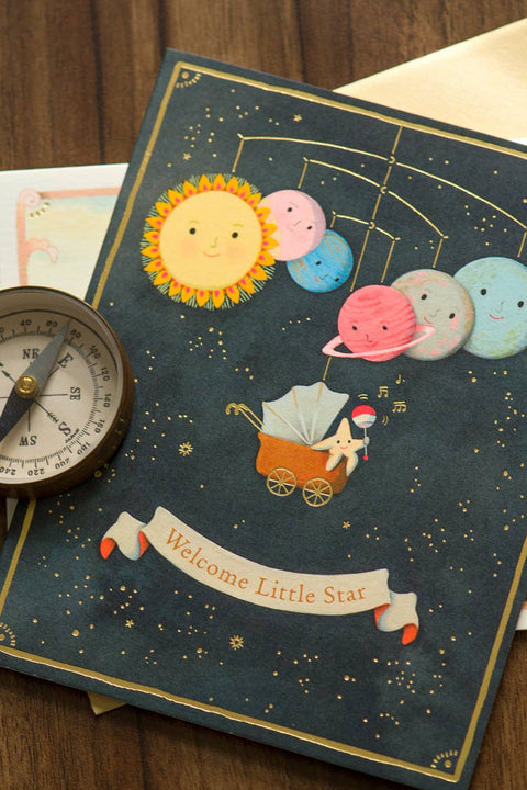 Solar System Baby Card