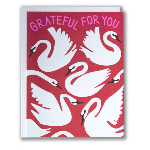 Grateful for You Swans Card