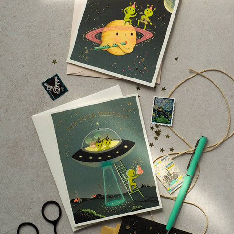 Aliens Birthday Card