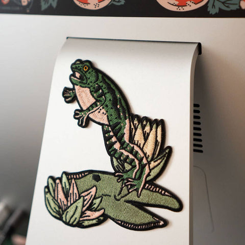 Jumpy Frog Embroidered Sticky Patch