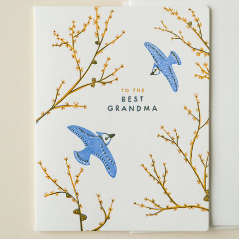Grandma Flying Birds Card