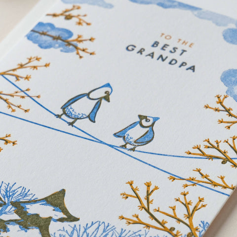Grandpa Birds on a Wire Card