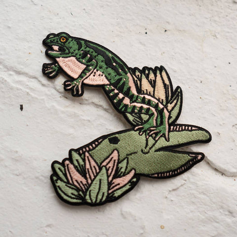 Jumpy Frog Embroidered Sticky Patch
