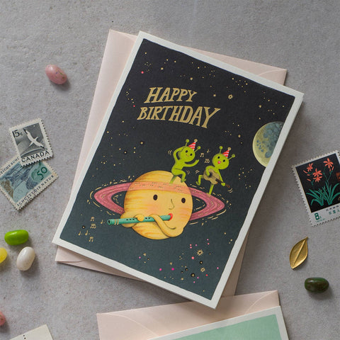 Cosmic Band Birthday Card