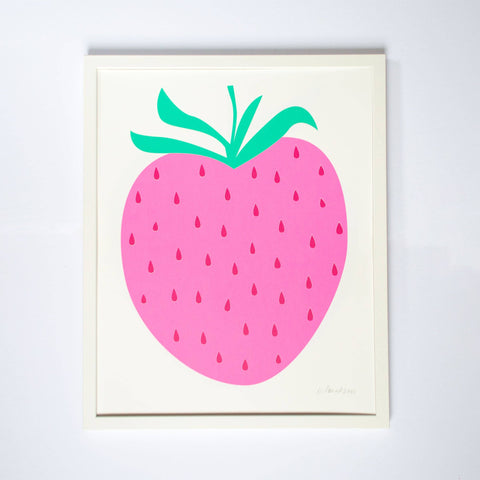 Strawberry Pastel Neon Pink 3-Colour Screen Print