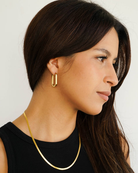 Olivia Oval Clasp Hoops