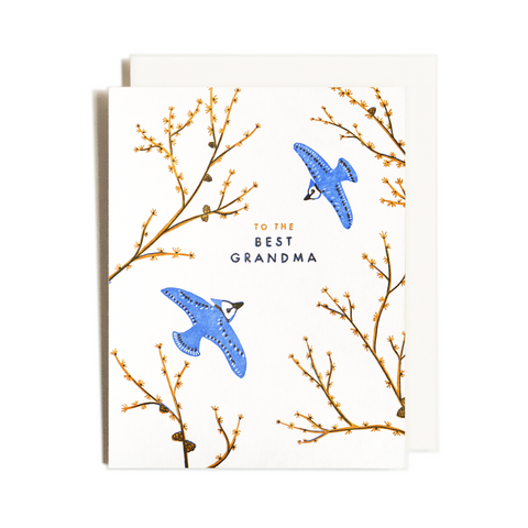 Grandma Flying Birds Card