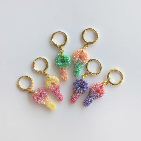 Sour Key Candy Earrings - Yellow/Red