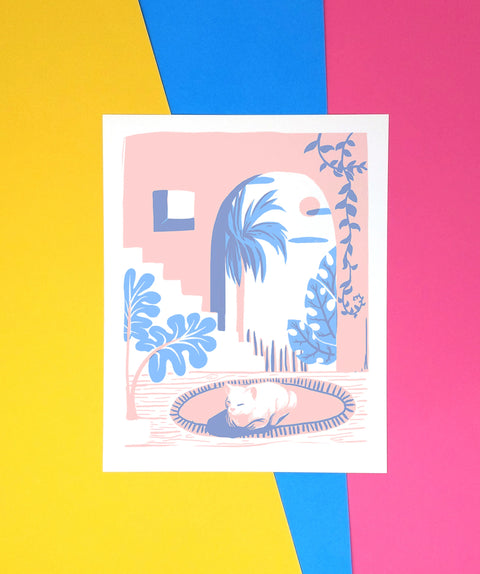 Paradise Cat I Screen Print