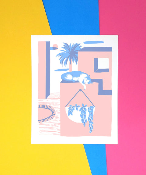 Paradise Cat II Screen Print