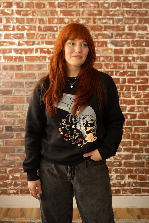 Scrappy Raccoon Russell Athletic Crewneck Sweatshirt