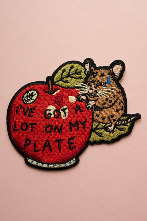 A Lot On My Plate Embroidered Sticky Patch