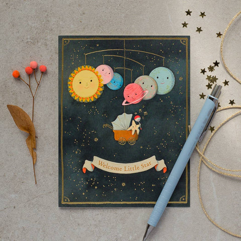 Solar System Baby Card