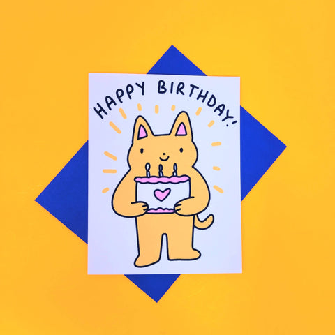 Cake Time Cat Birthday Card