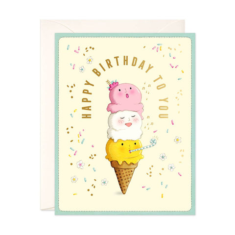 Singing Ice Cream Birthday Card