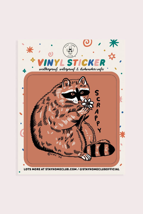 Scrappy Raccoon Sticker