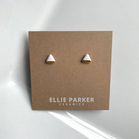 White Triangle Ceramic Studs