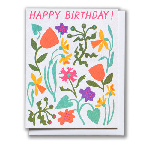 Mod Birthday Flowers Card