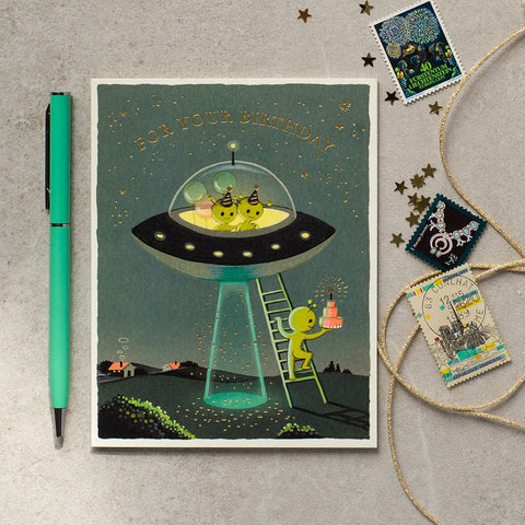 Aliens Birthday Card