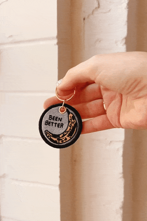 Been Better Banana Bread Embroidered Keychain