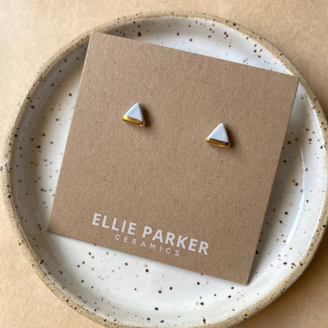 Pastel Blue Triangle Ceramic Studs