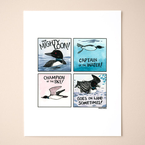 The Mighty Loon! Comic Print