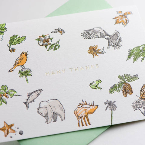 Many Thanks Flora & Fauna Card