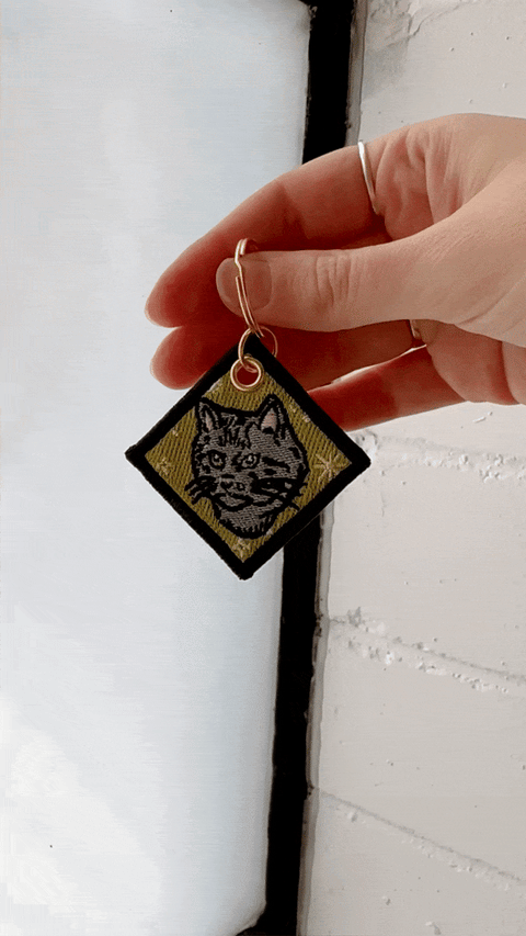 Shut Up Everyone Cat Embroidered Keychain