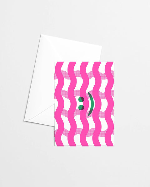 Emoji Happy Face Risograph Greeting Card