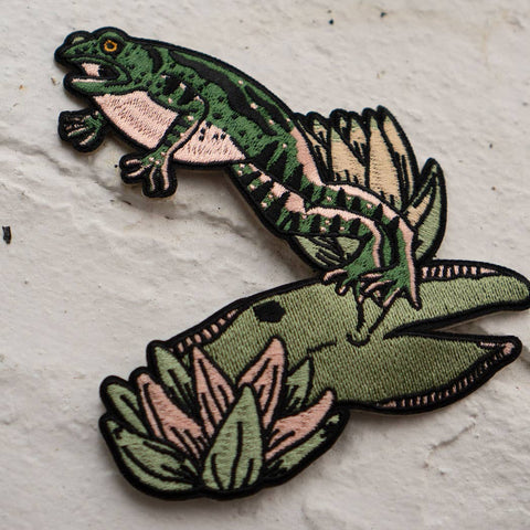 Jumpy Frog Embroidered Sticky Patch
