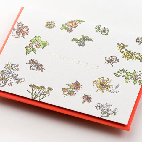 Happy Wedding Floral Card