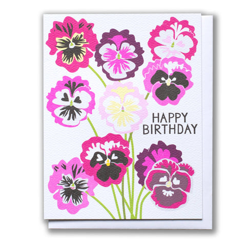Happy Pansy Birthday Card