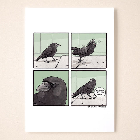 Crow Walk Comic Print