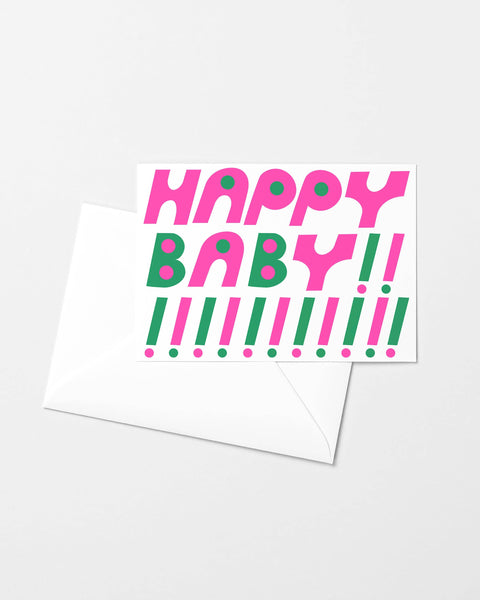 Happy Baby Exclaim Risograph Greeting Card