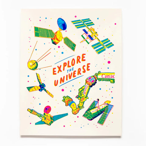Explore The Universe Screen Printed Poster