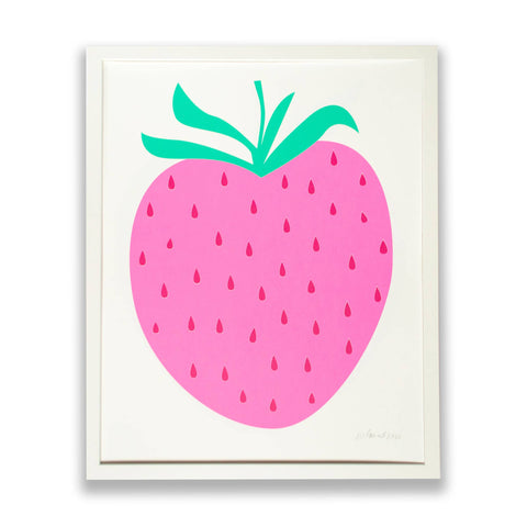 Strawberry Pastel Neon Pink 3-Colour Screen Print