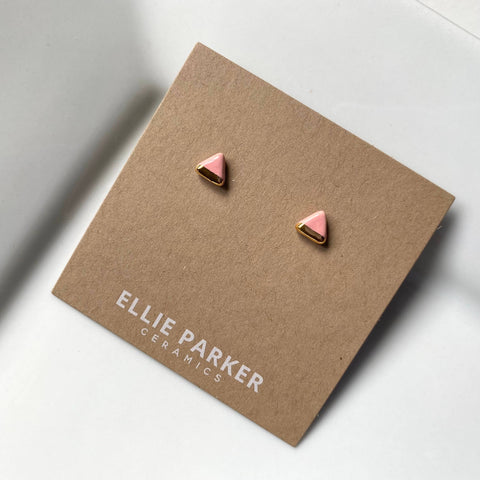 Pink Triangle Ceramic Studs
