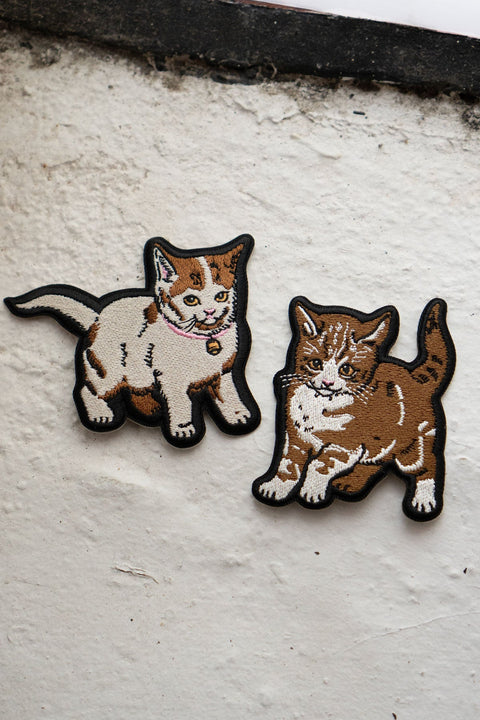 Kittens Embroidered Sticky Patch Duo