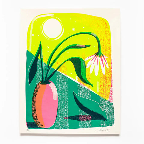 Solar Space Flower Limited Edition Screen Printed Poster