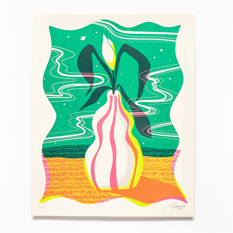 Wavy Space Flower Limited Edition Screen Printed Poster
