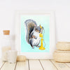 Squirrel on the Phone Print