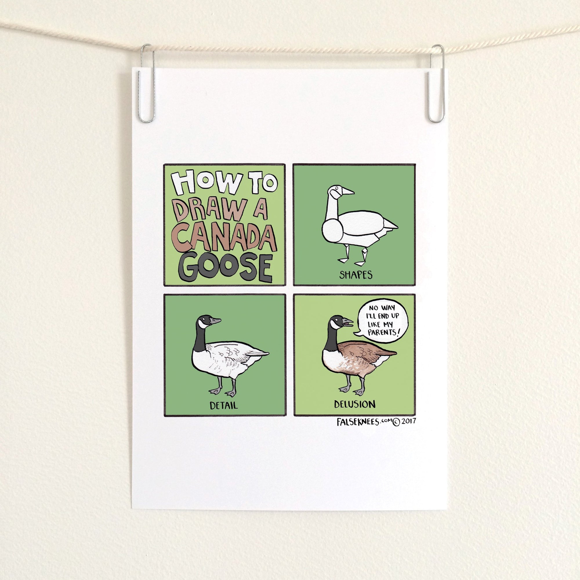 How To Draw A Goose Comic Print