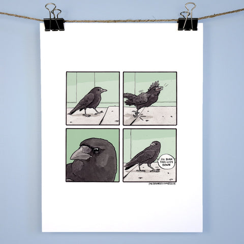 Crow Walk Comic Print