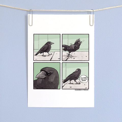 Crow Walk Comic Print