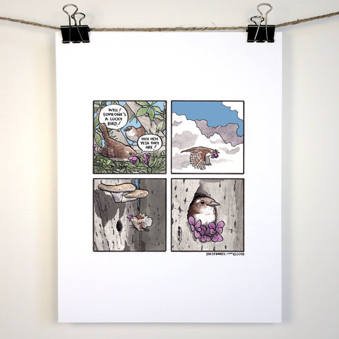 Lucky Bird Comic Print