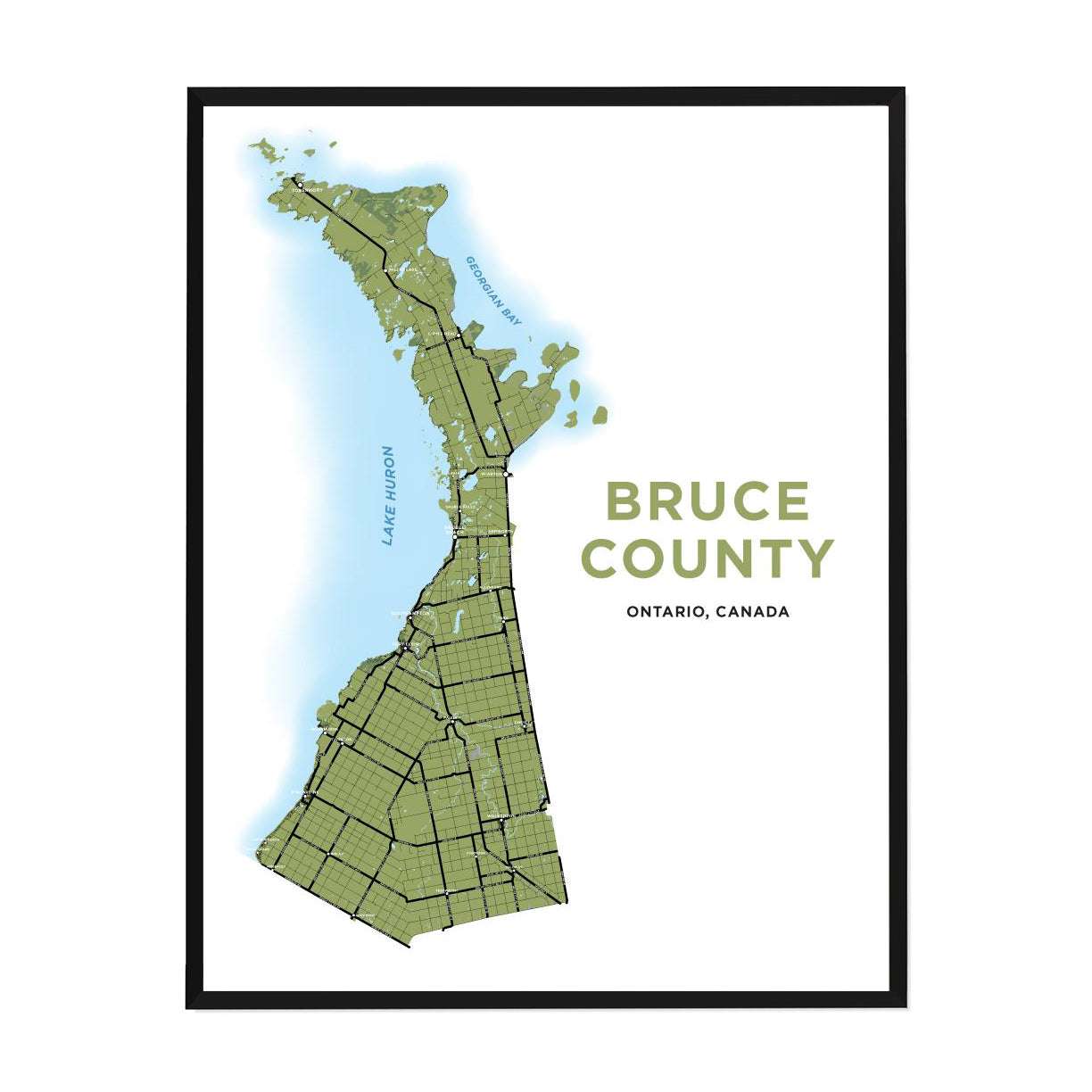 Bruce County Map Print