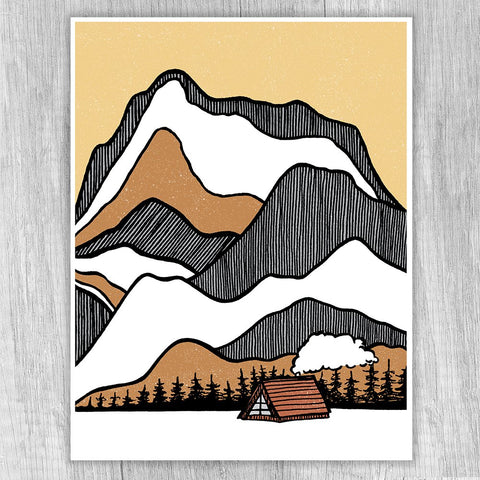 Cabin At The Base Print