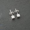 Cube Sterling Silver Studs