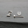 Micro Round Bar Sterling Silver Studs
