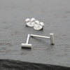Micro Round Bar Sterling Silver Studs